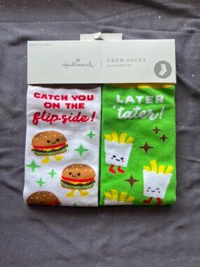 Cheeseburger and Fries Socks, NWT
